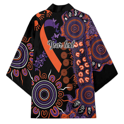 Australia Psoriasis Support Personalised Kimono Aboriginal Ribbon Dot Painting
