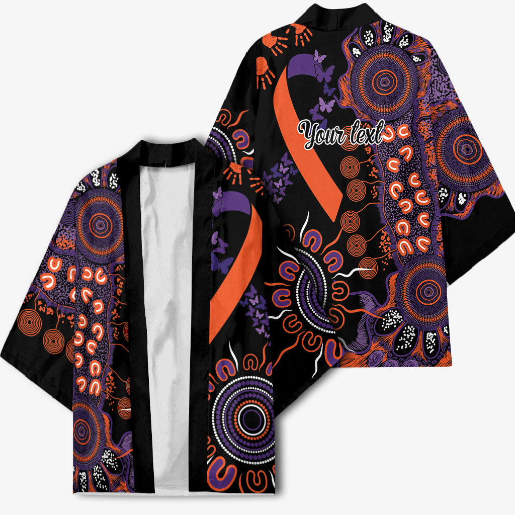 Australia Psoriasis Support Personalised Kimono Aboriginal Ribbon Dot Painting
