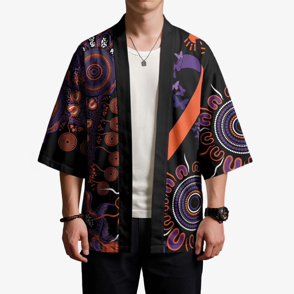 Australia Psoriasis Support Personalised Kimono Aboriginal Ribbon Dot Painting