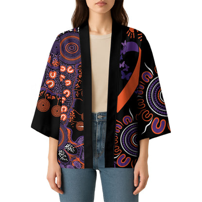 Australia Psoriasis Support Personalised Kimono Aboriginal Ribbon Dot Painting