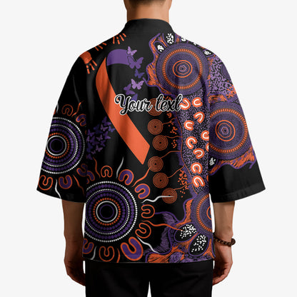 Australia Psoriasis Support Personalised Kimono Aboriginal Ribbon Dot Painting