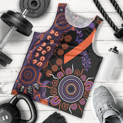 Australia Psoriasis Support Personalised Men Tank Top Aboriginal Ribbon Dot Painting