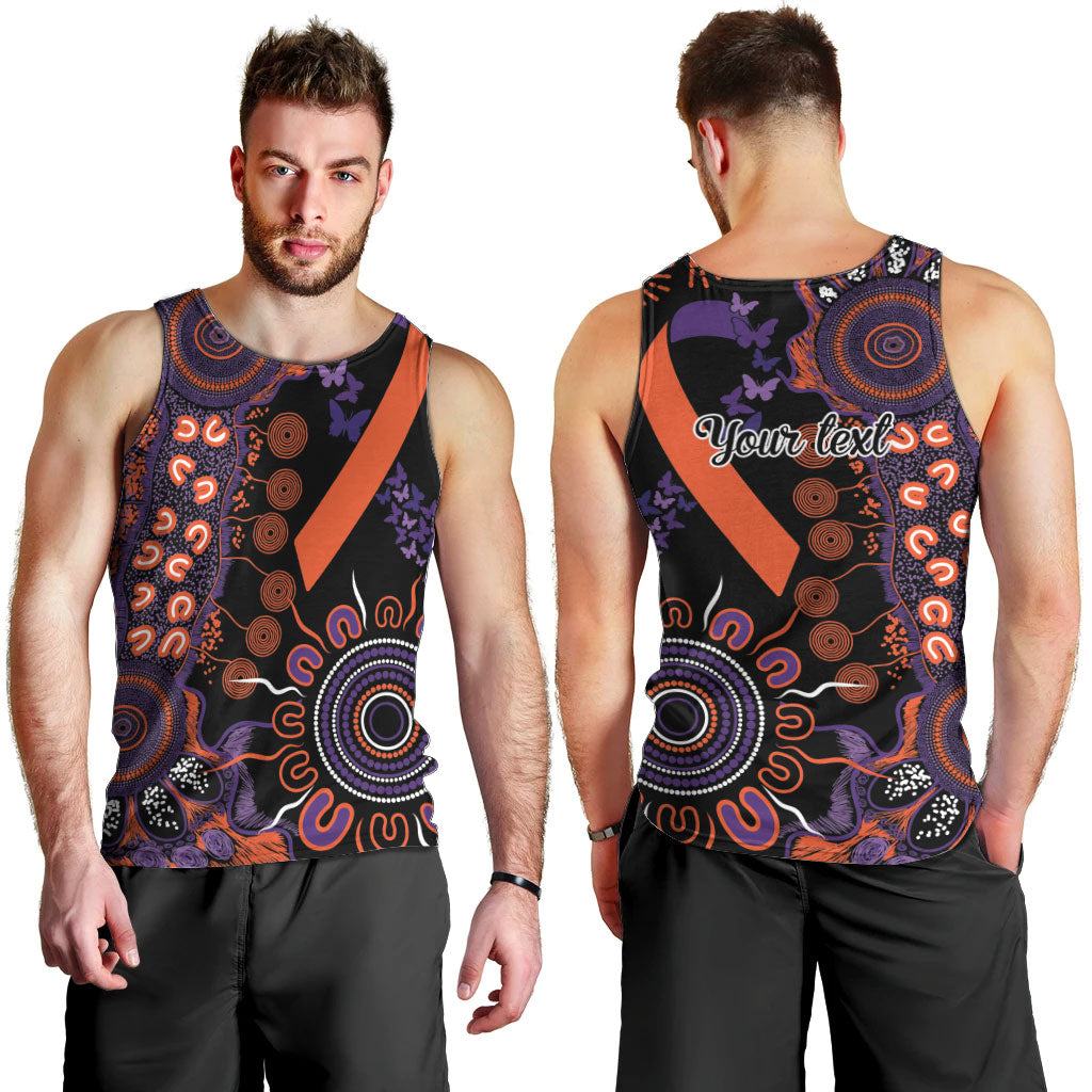 Australia Psoriasis Support Personalised Men Tank Top Aboriginal Ribbon Dot Painting