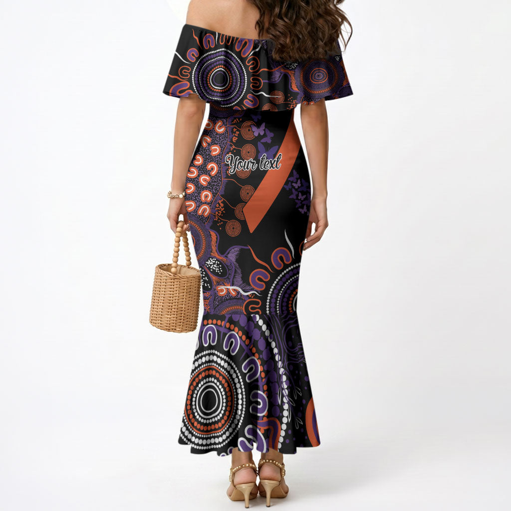 Australia Psoriasis Support Personalised Mermaid Dress Aboriginal Ribbon Dot Painting