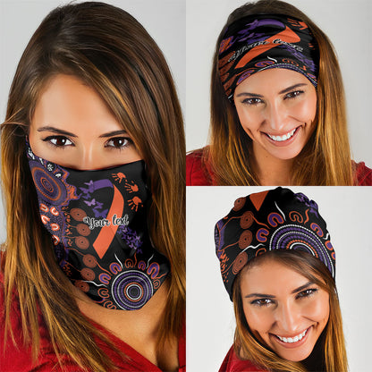 Australia Psoriasis Support Personalised Neck Gaiter Aboriginal Ribbon Dot Painting