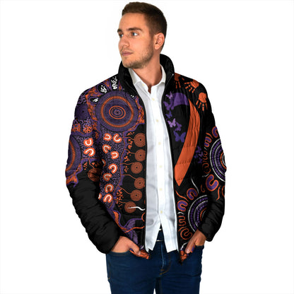 Australia Psoriasis Support Personalised Padded Jacket Aboriginal Ribbon Dot Painting