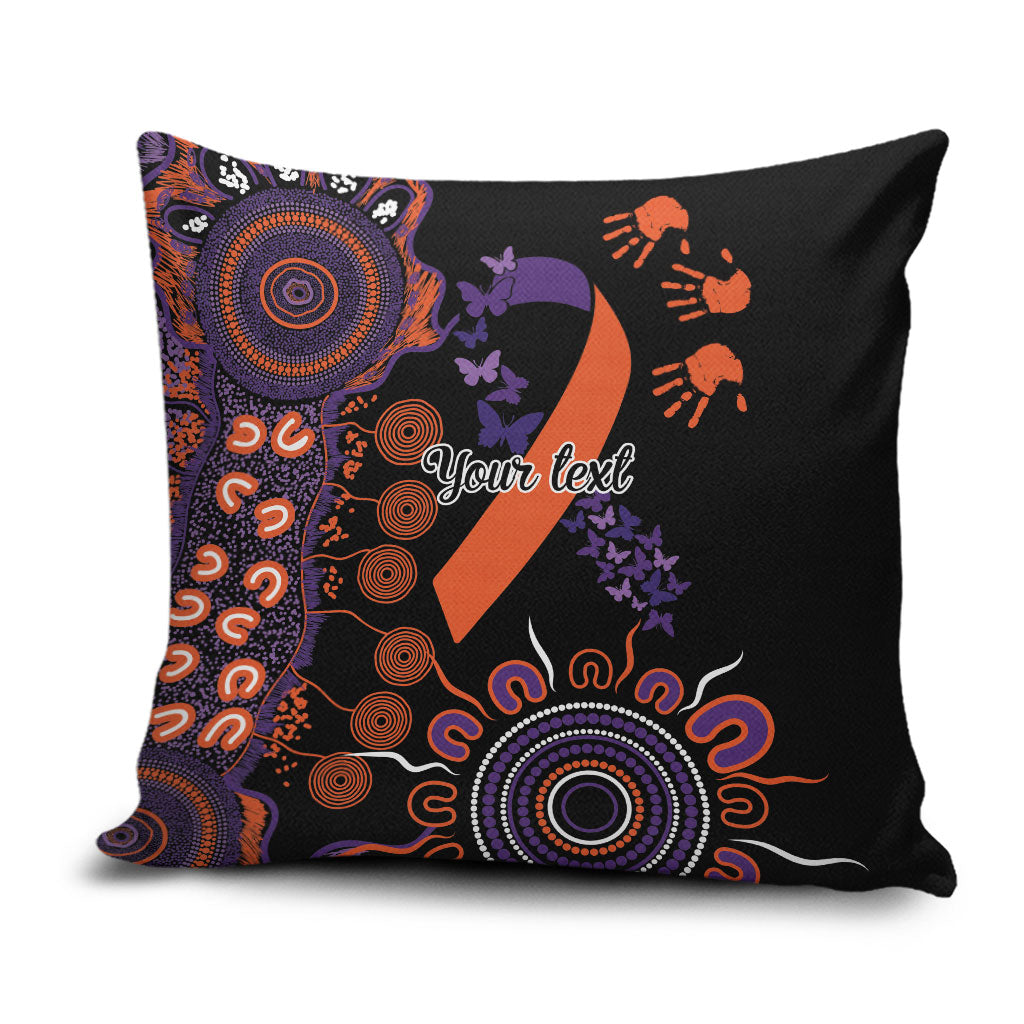 Australia Psoriasis Support Personalised Pillow Cover Aboriginal Ribbon Dot Painting