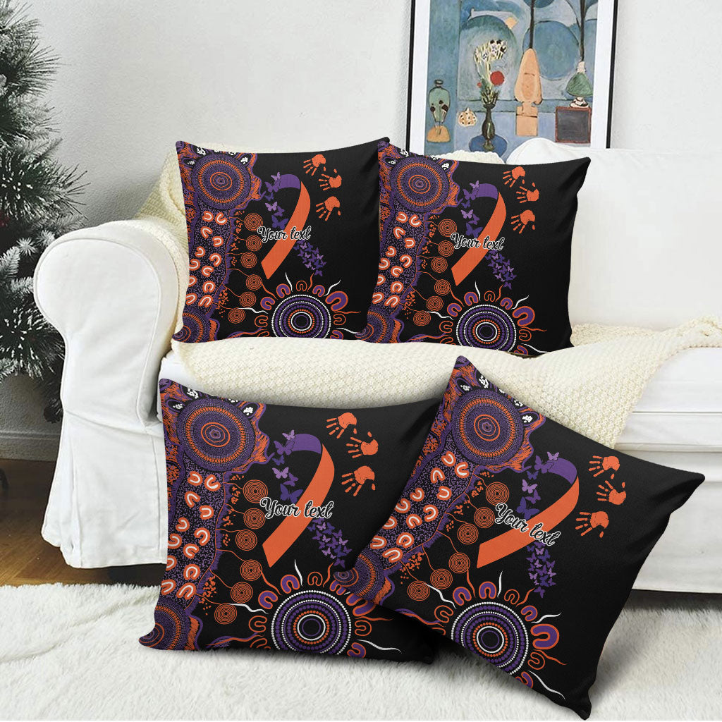 Australia Psoriasis Support Personalised Pillow Cover Aboriginal Ribbon Dot Painting