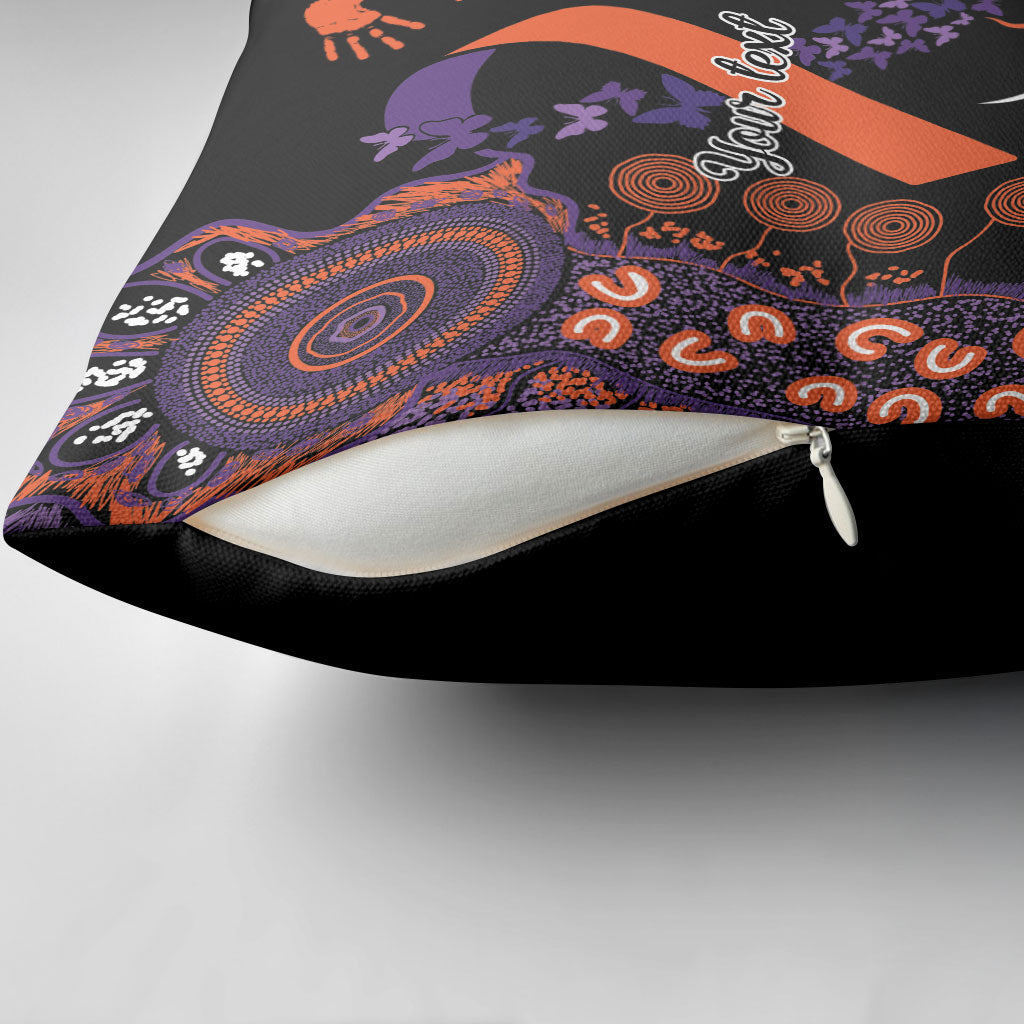 Australia Psoriasis Support Personalised Pillow Cover Aboriginal Ribbon Dot Painting