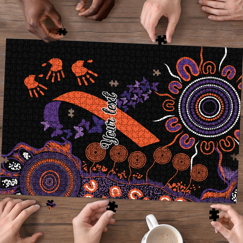 Australia Psoriasis Support Personalised Puzzle Aboriginal Ribbon Dot Painting