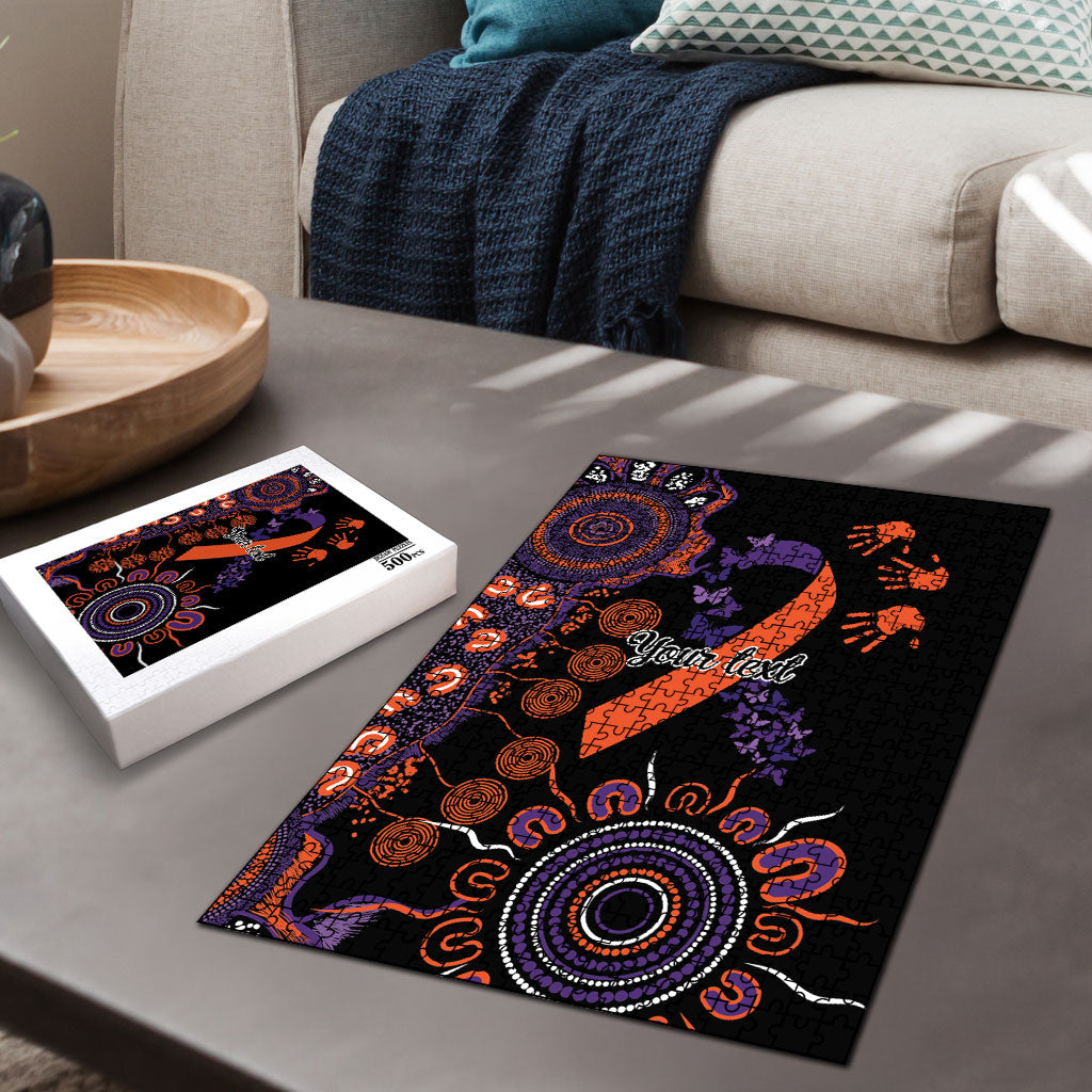 Australia Psoriasis Support Personalised Puzzle Aboriginal Ribbon Dot Painting