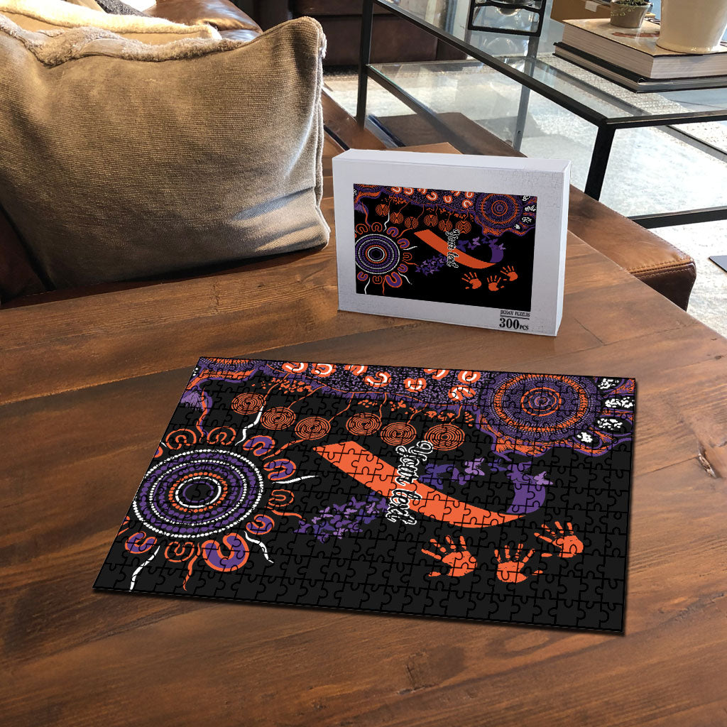 Australia Psoriasis Support Personalised Puzzle Aboriginal Ribbon Dot Painting