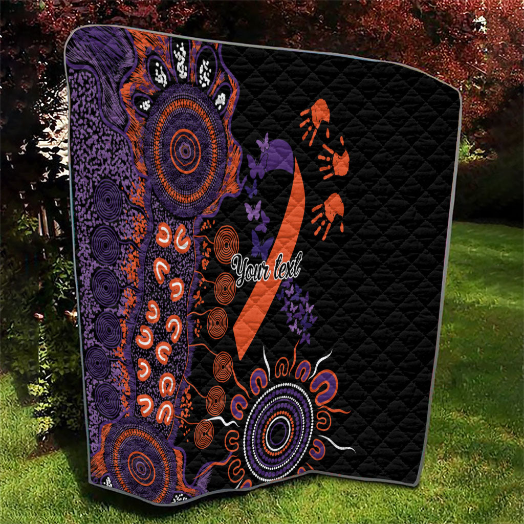 Australia Psoriasis Support Personalised Quilt Aboriginal Ribbon Dot Painting