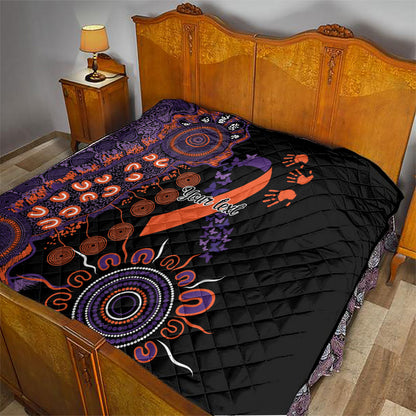 Australia Psoriasis Support Personalised Quilt Aboriginal Ribbon Dot Painting