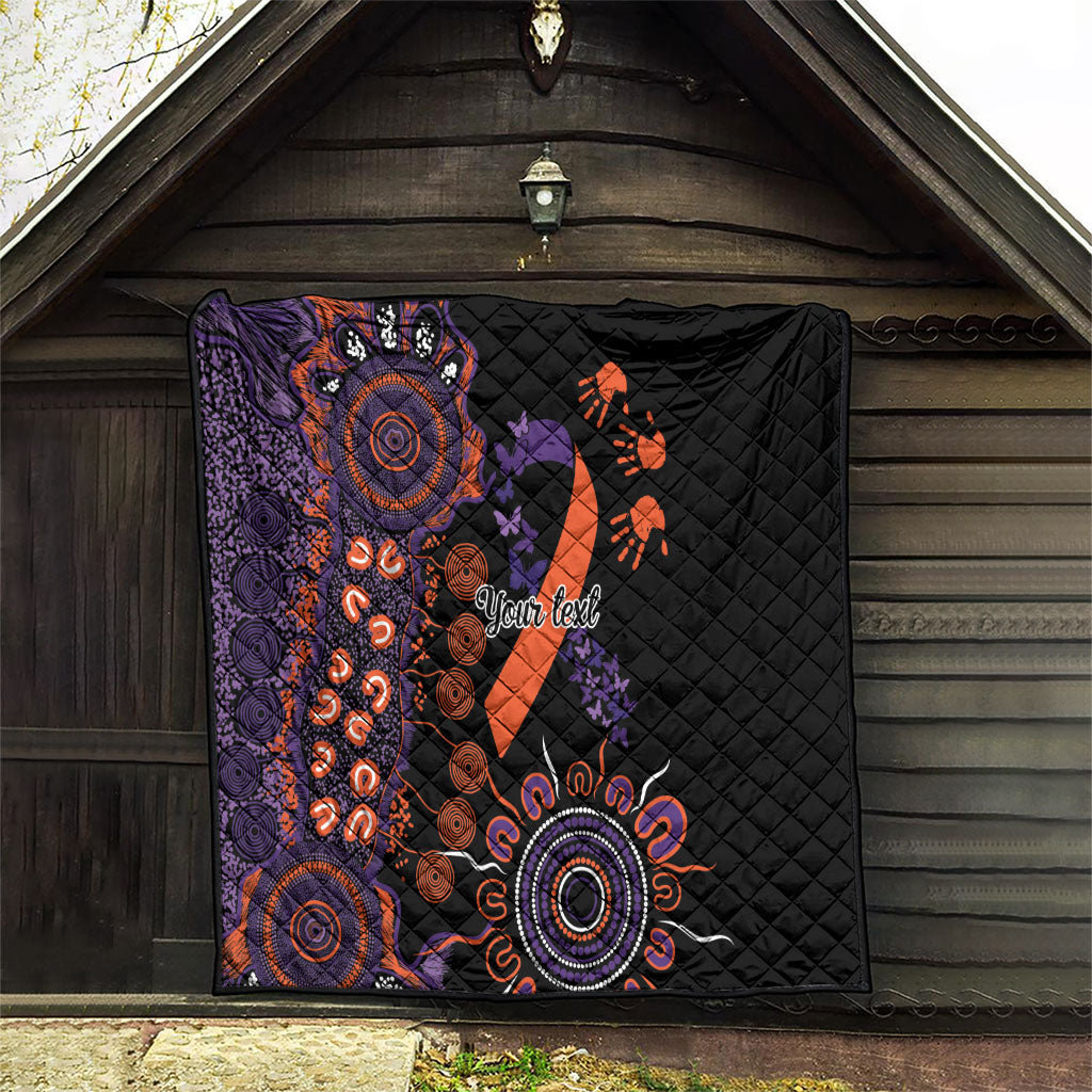 Australia Psoriasis Support Personalised Quilt Aboriginal Ribbon Dot Painting