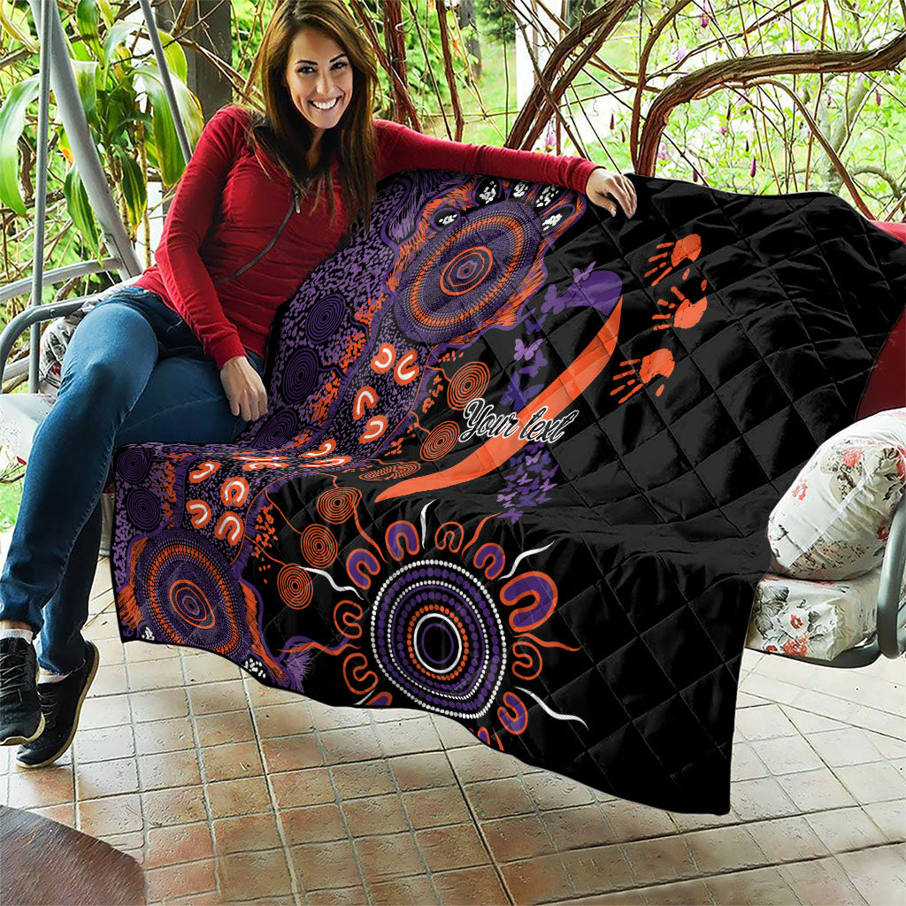 Australia Psoriasis Support Personalised Quilt Aboriginal Ribbon Dot Painting
