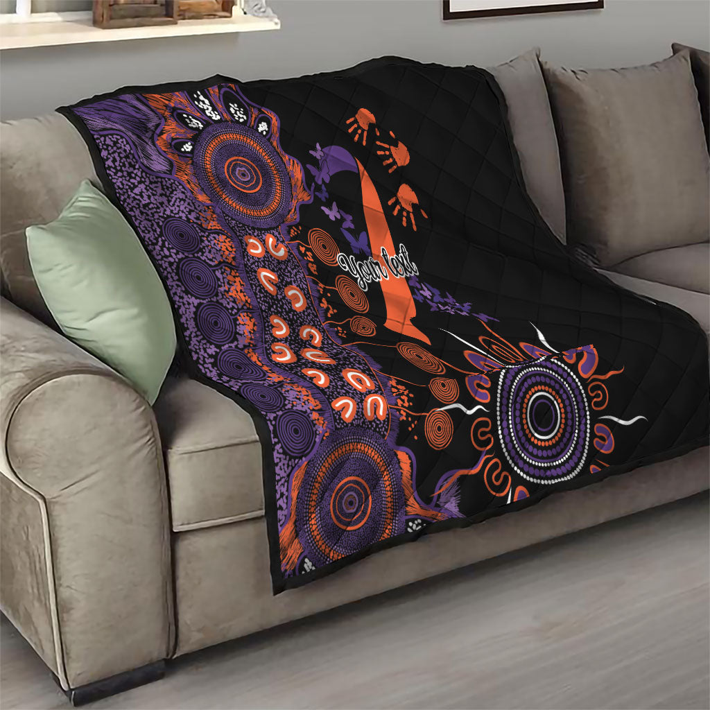 Australia Psoriasis Support Personalised Quilt Aboriginal Ribbon Dot Painting