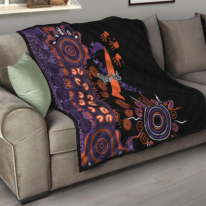 Australia Psoriasis Support Personalised Quilt Aboriginal Ribbon Dot Painting