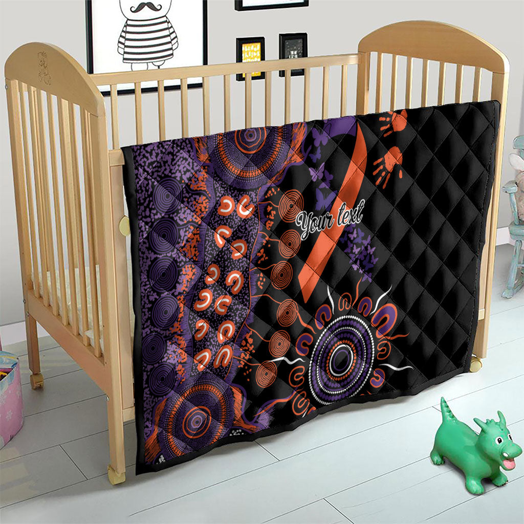 Australia Psoriasis Support Personalised Quilt Aboriginal Ribbon Dot Painting