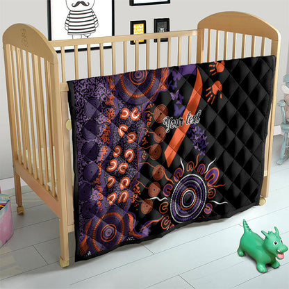 Australia Psoriasis Support Personalised Quilt Aboriginal Ribbon Dot Painting