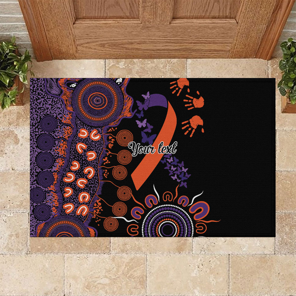 Australia Psoriasis Support Personalised Rubber Doormat Aboriginal Ribbon Dot Painting
