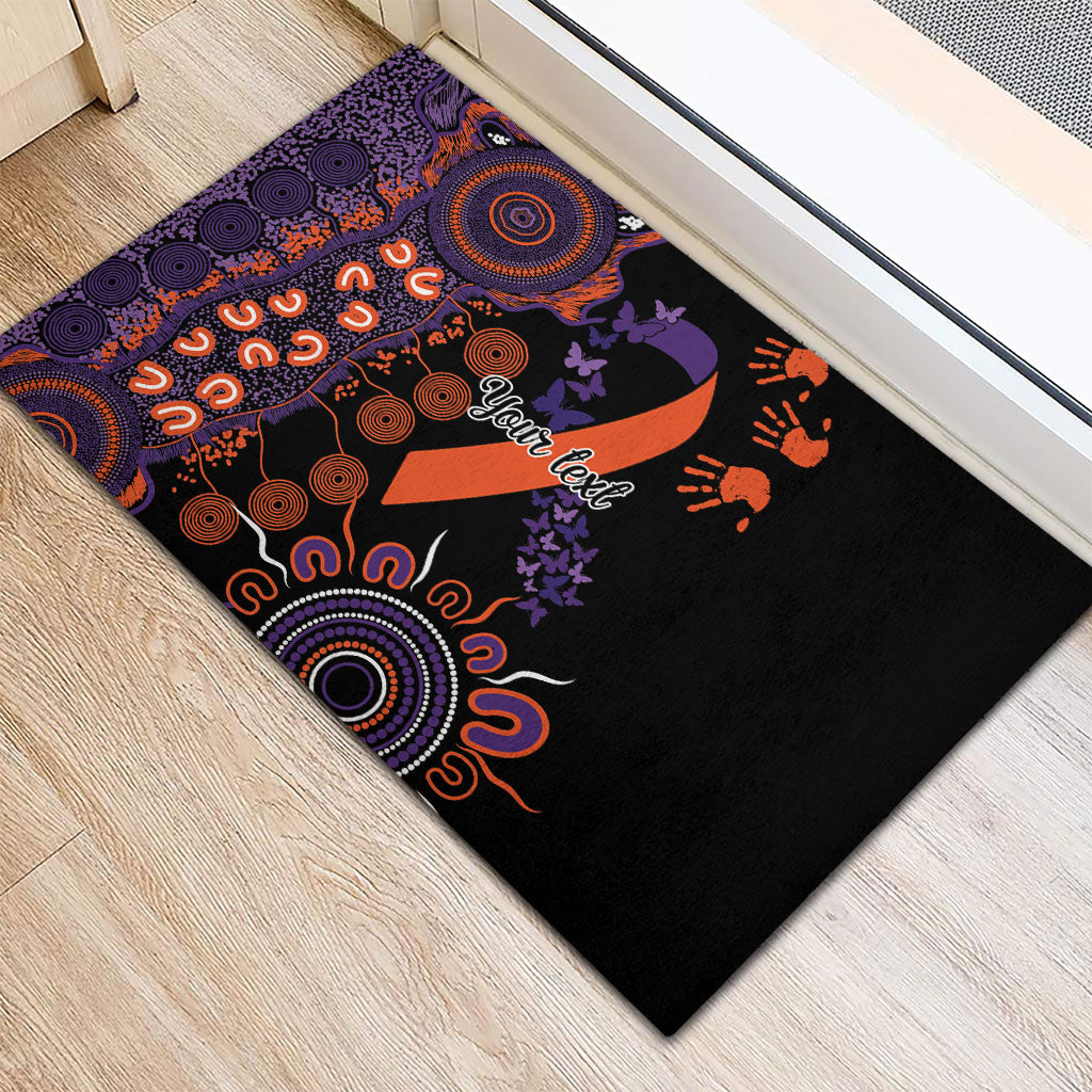 Australia Psoriasis Support Personalised Rubber Doormat Aboriginal Ribbon Dot Painting