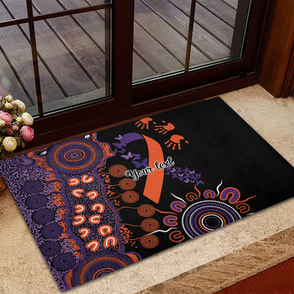 Australia Psoriasis Support Personalised Rubber Doormat Aboriginal Ribbon Dot Painting