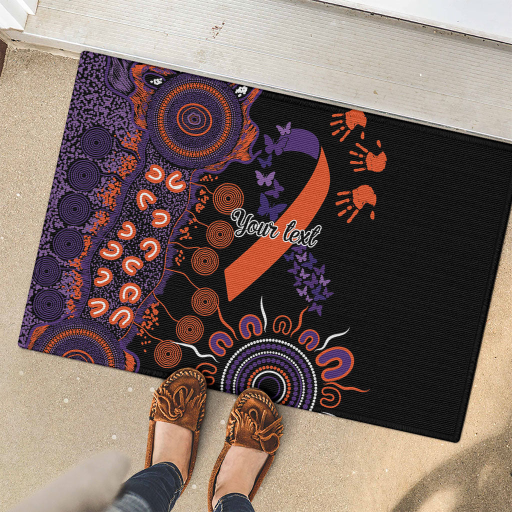Australia Psoriasis Support Personalised Rubber Doormat Aboriginal Ribbon Dot Painting