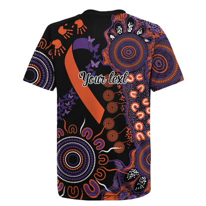 Australia Psoriasis Support Personalised Rugby Jersey Aboriginal Ribbon Dot Painting