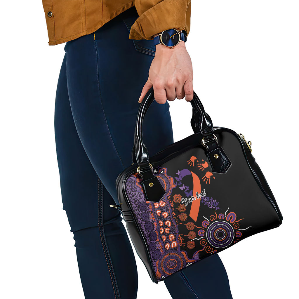 Australia Psoriasis Support Personalised Shoulder Handbag Aboriginal Ribbon Dot Painting