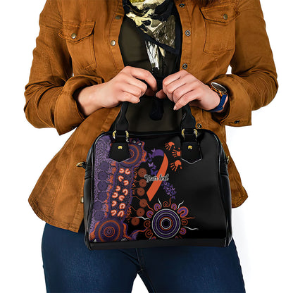 Australia Psoriasis Support Personalised Shoulder Handbag Aboriginal Ribbon Dot Painting