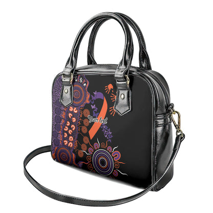 Australia Psoriasis Support Personalised Shoulder Handbag Aboriginal Ribbon Dot Painting