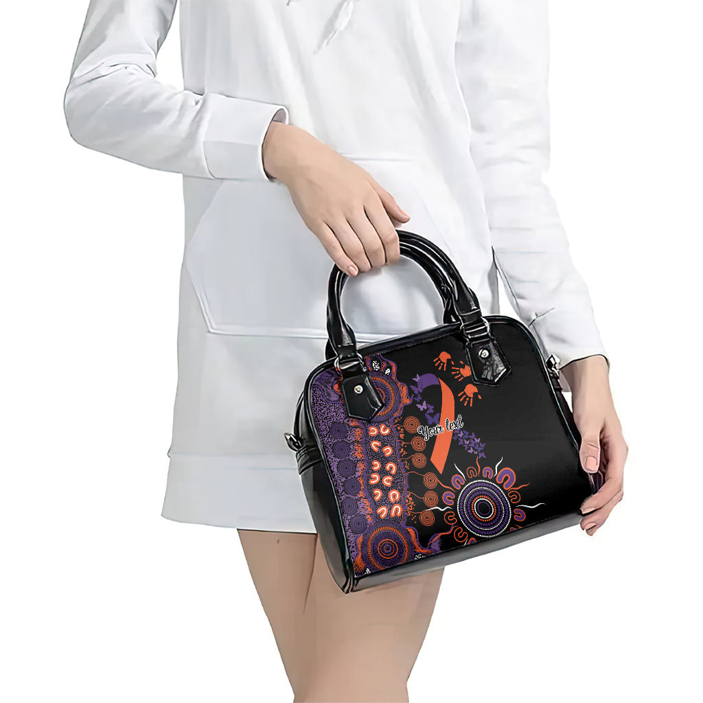 Australia Psoriasis Support Personalised Shoulder Handbag Aboriginal Ribbon Dot Painting