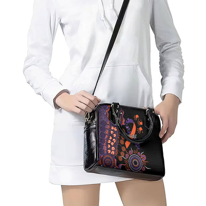 Australia Psoriasis Support Personalised Shoulder Handbag Aboriginal Ribbon Dot Painting