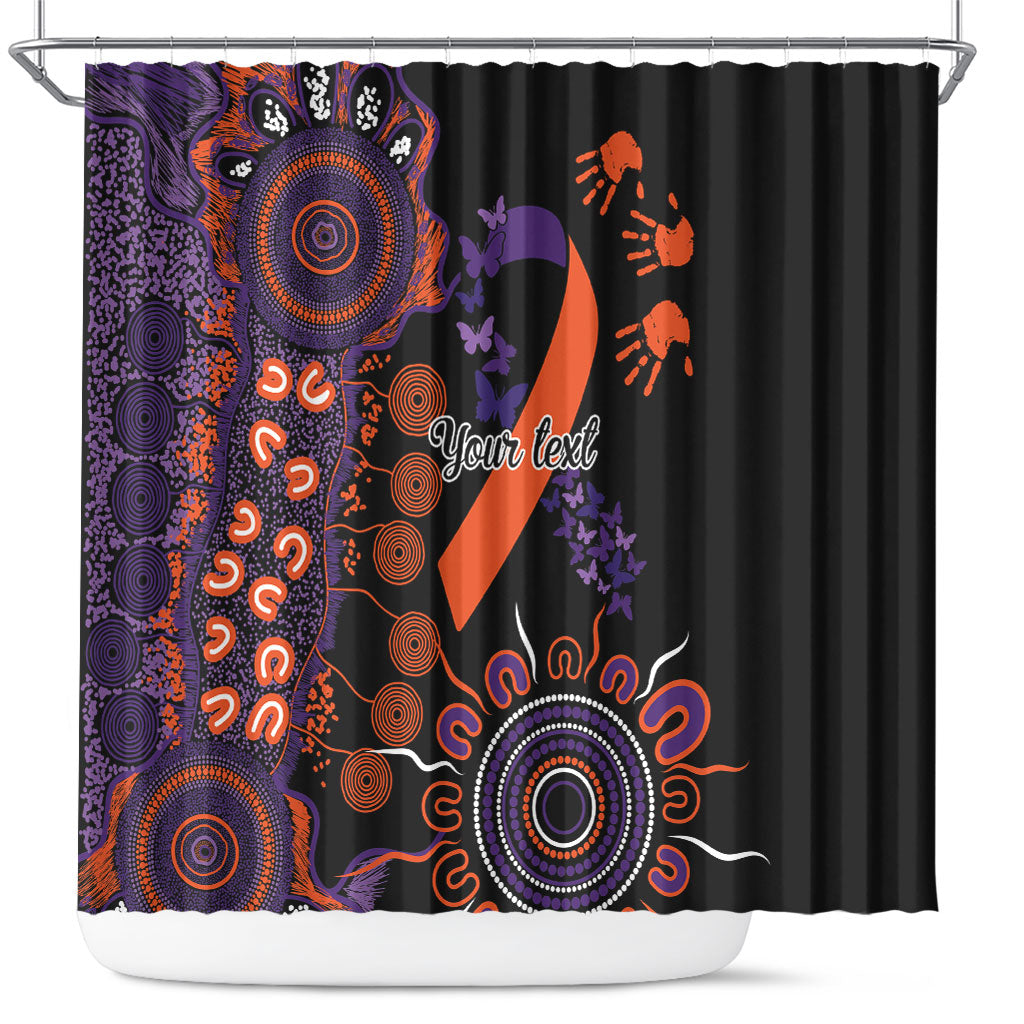 Australia Psoriasis Support Personalised Shower Curtain Aboriginal Ribbon Dot Painting