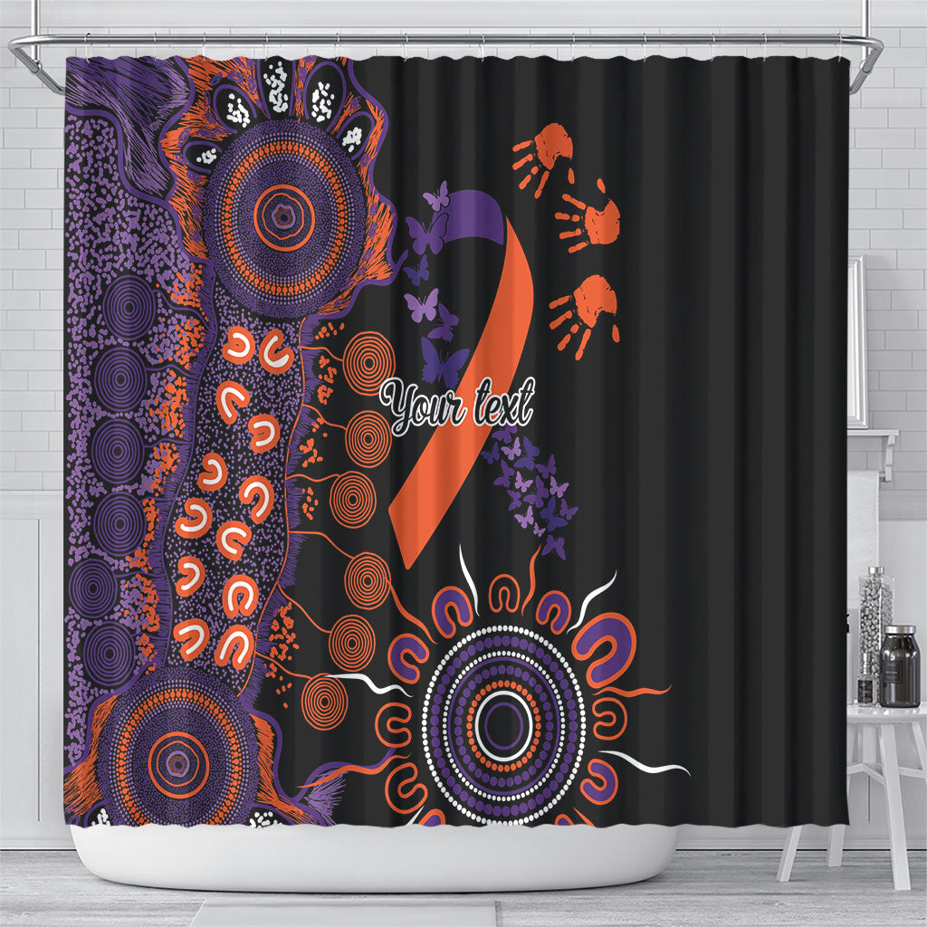 Australia Psoriasis Support Personalised Shower Curtain Aboriginal Ribbon Dot Painting
