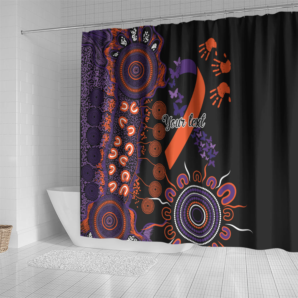 Australia Psoriasis Support Personalised Shower Curtain Aboriginal Ribbon Dot Painting