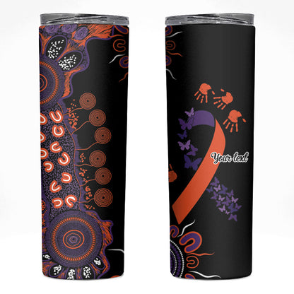 Australia Psoriasis Support Personalised Skinny Tumbler Aboriginal Ribbon Dot Painting