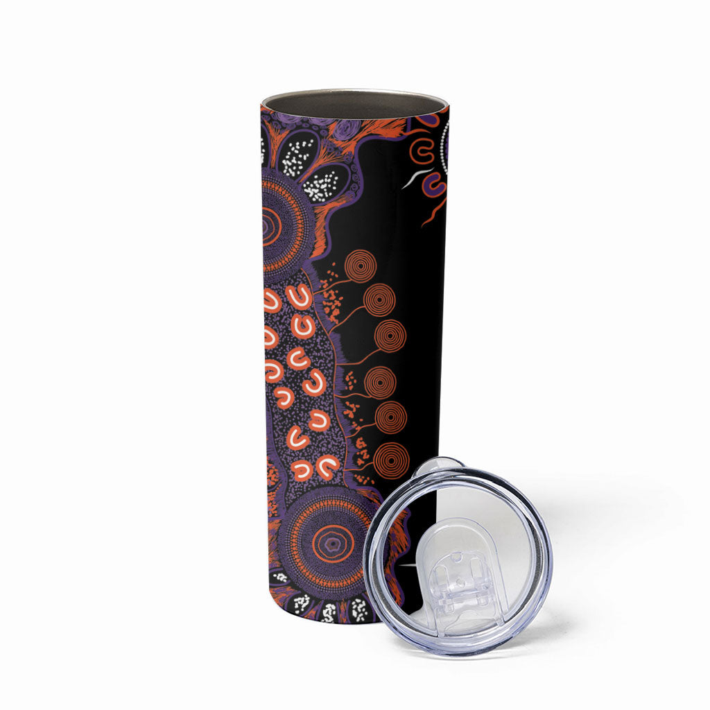 Australia Psoriasis Support Personalised Skinny Tumbler Aboriginal Ribbon Dot Painting