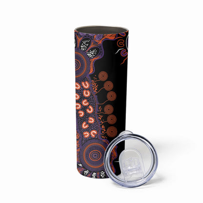 Australia Psoriasis Support Personalised Skinny Tumbler Aboriginal Ribbon Dot Painting
