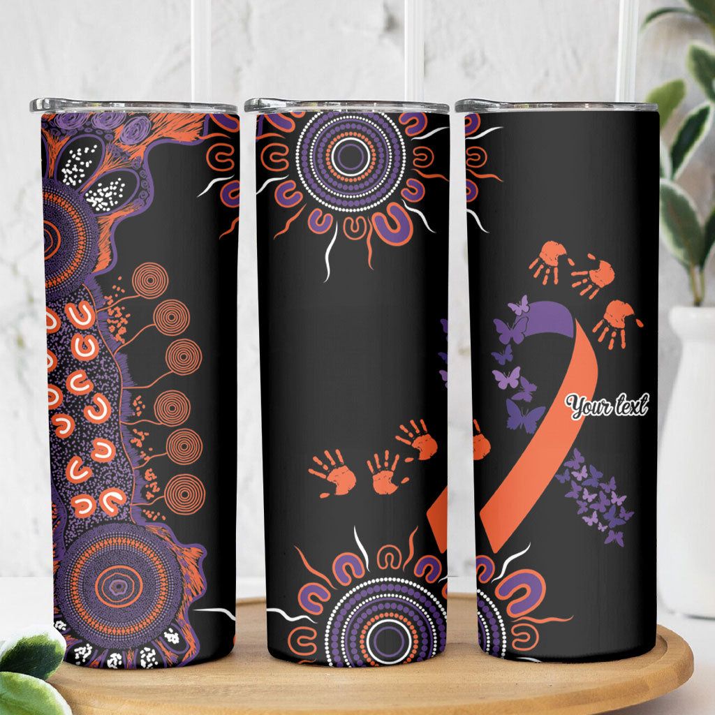 Australia Psoriasis Support Personalised Skinny Tumbler Aboriginal Ribbon Dot Painting