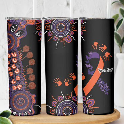 Australia Psoriasis Support Personalised Skinny Tumbler Aboriginal Ribbon Dot Painting