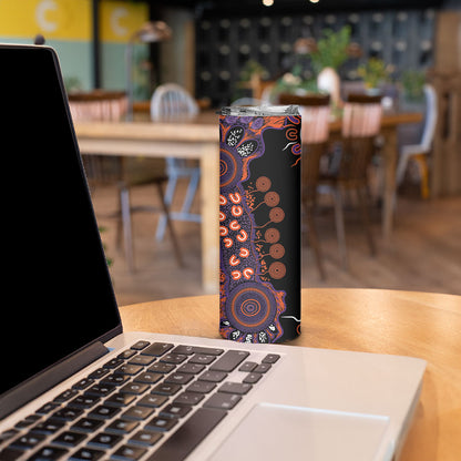 Australia Psoriasis Support Personalised Skinny Tumbler Aboriginal Ribbon Dot Painting
