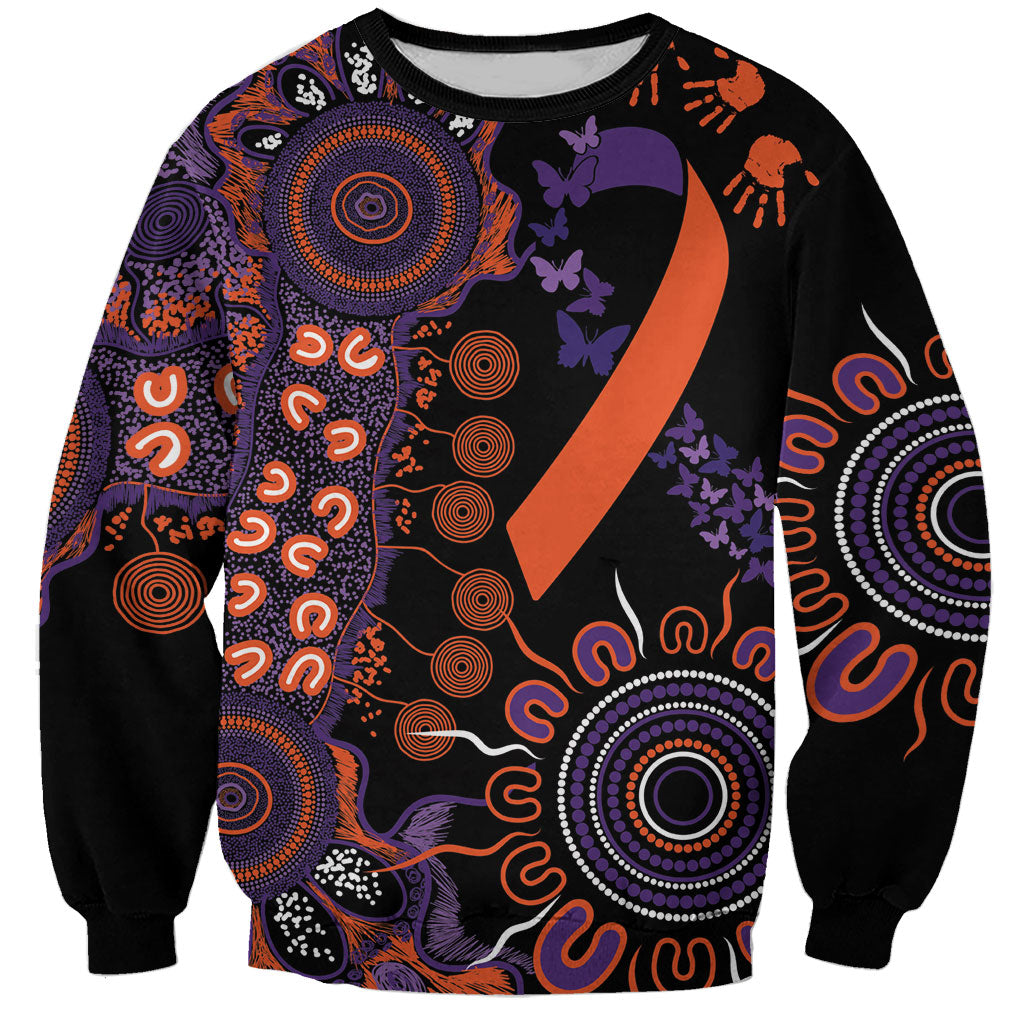 Australia Psoriasis Support Personalised Sweatshirt Aboriginal Ribbon Dot Painting
