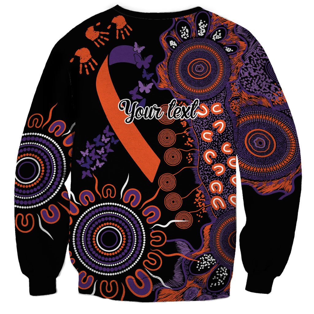 Australia Psoriasis Support Personalised Sweatshirt Aboriginal Ribbon Dot Painting