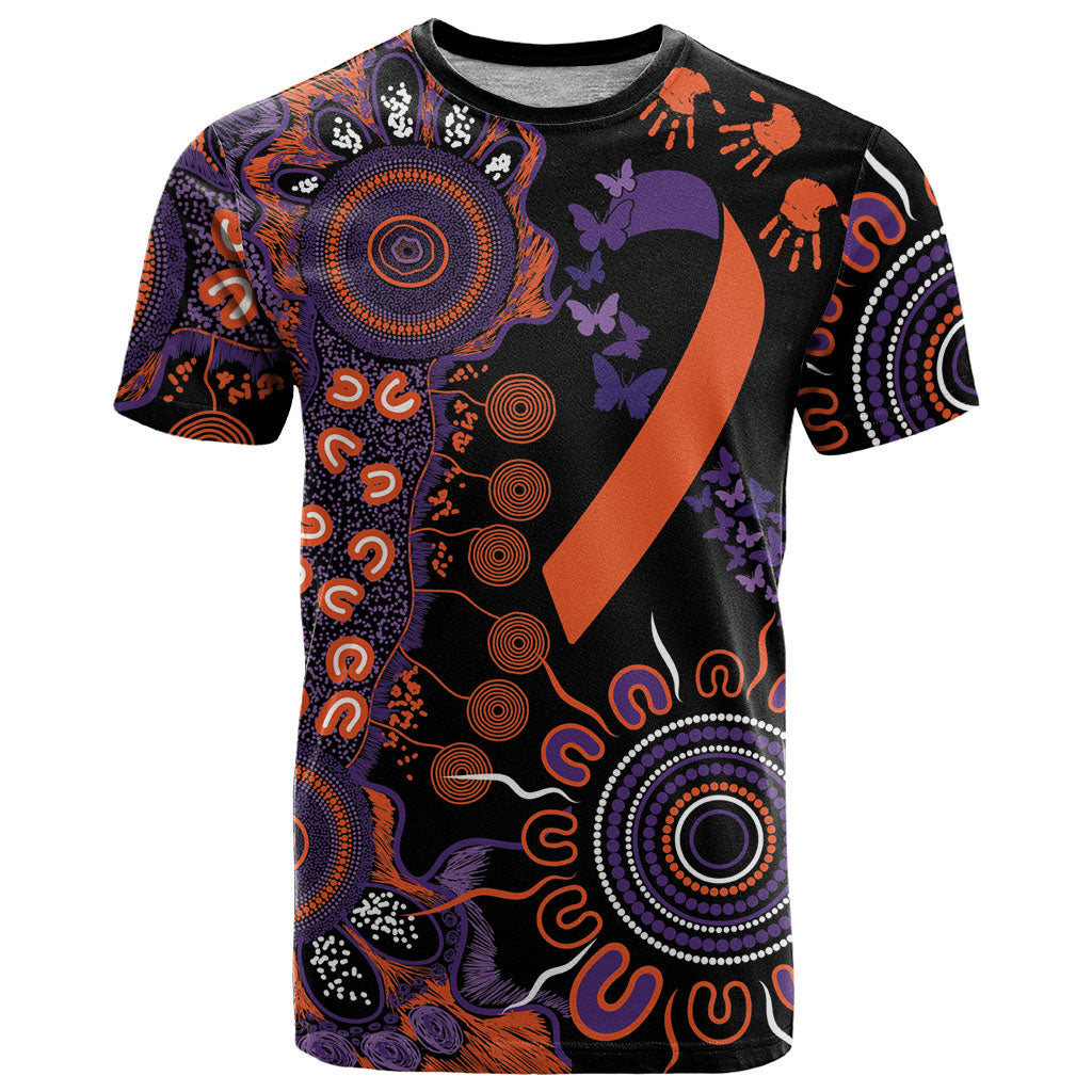 Australia Psoriasis Support Personalised T Shirt Aboriginal Ribbon Dot Painting