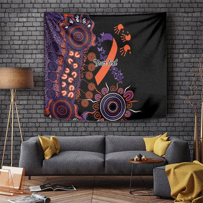 Australia Psoriasis Support Personalised Tapestry Aboriginal Ribbon Dot Painting