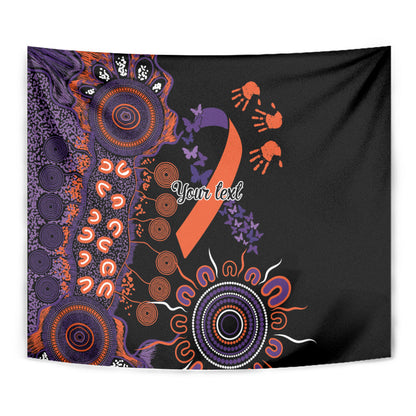 Australia Psoriasis Support Personalised Tapestry Aboriginal Ribbon Dot Painting