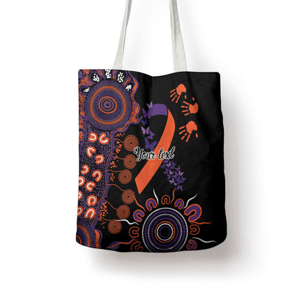 Australia Psoriasis Support Personalised Tote Bag Aboriginal Ribbon Dot Painting
