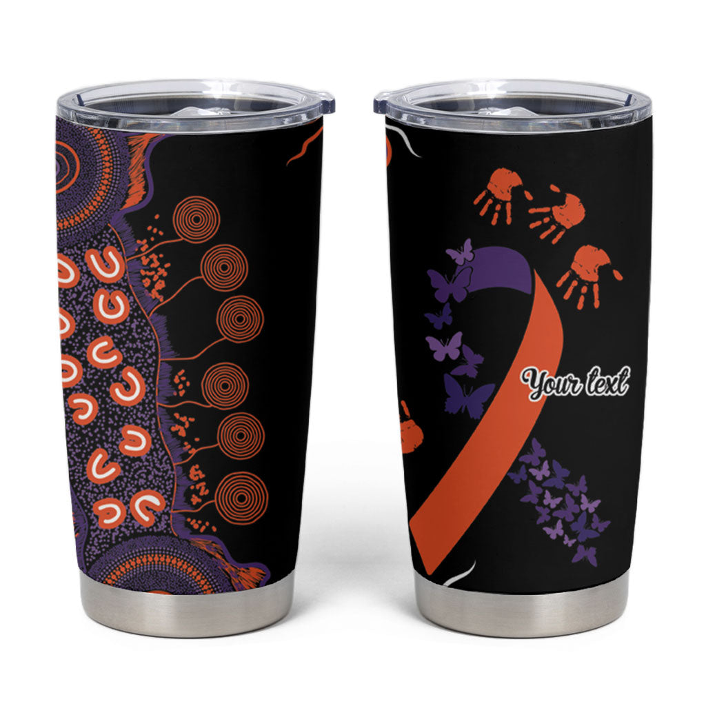Australia Psoriasis Support Personalised Tumbler Cup Aboriginal Ribbon Dot Painting